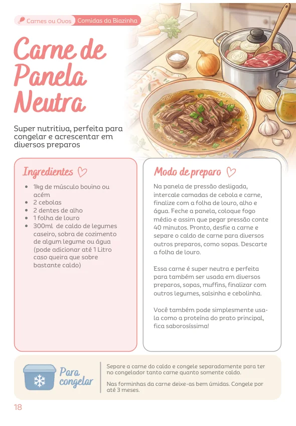 Página interna da receita Carne de Panela Neutra